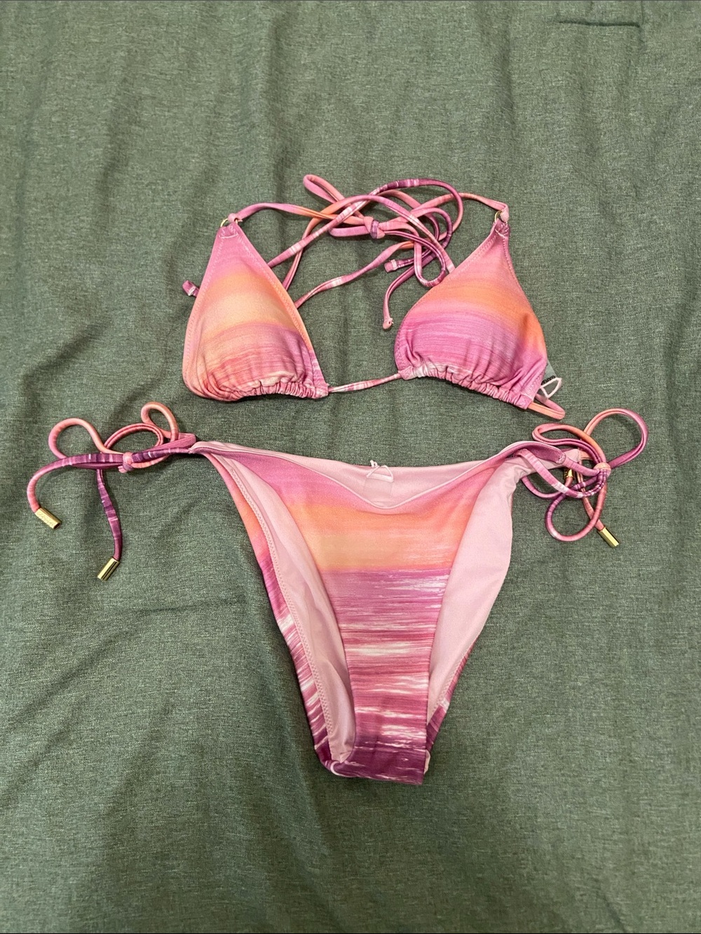 GARAGE Pink Ombre String Bikini Set